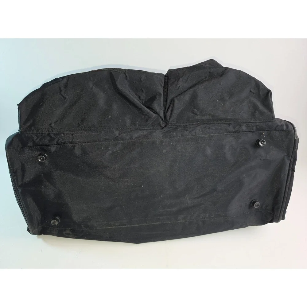 VTG Harley-Davidson Black Duffel Bag Embroidered Logo Motorcycle Travel‎ Pockets